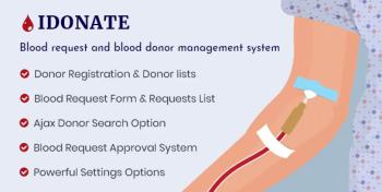 IDonatePro Blood Donation Request And Donor Management WordPress Plugin